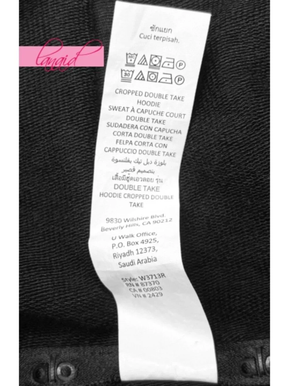 Alo Cropped Double Take Hoodie Black Hooded Hood Pullover Stretchy Sweatshirt S